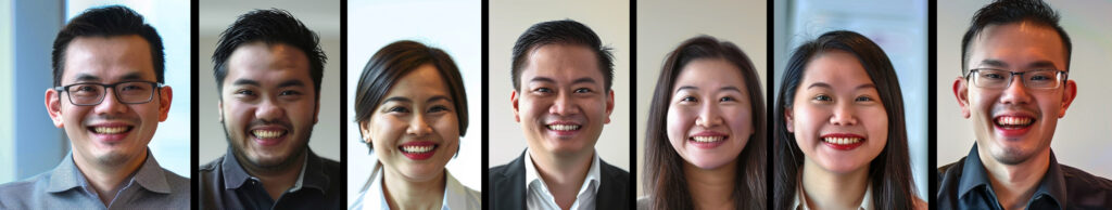 A smiling group of business professionals