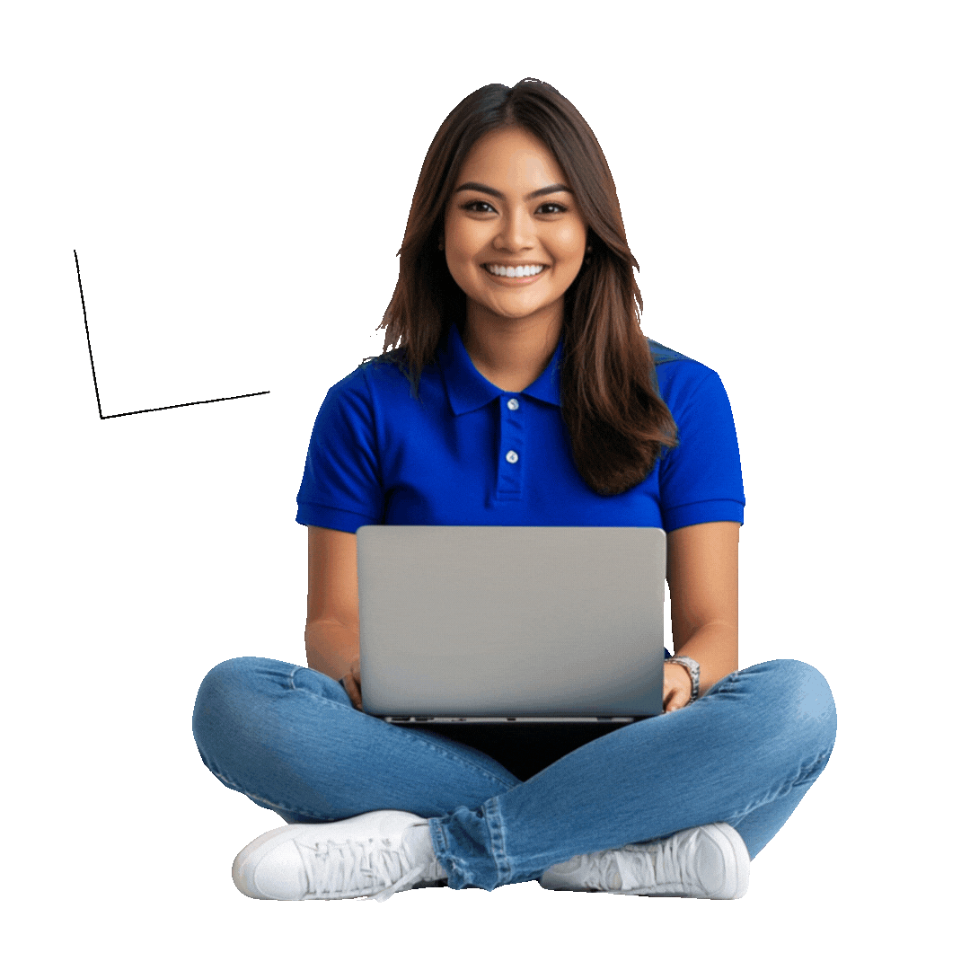 Virtual Assistant Providing Bookkeeping and Accounting Services Smiling virtual assistant working on a laptop, providing bookkeeping and accounting services