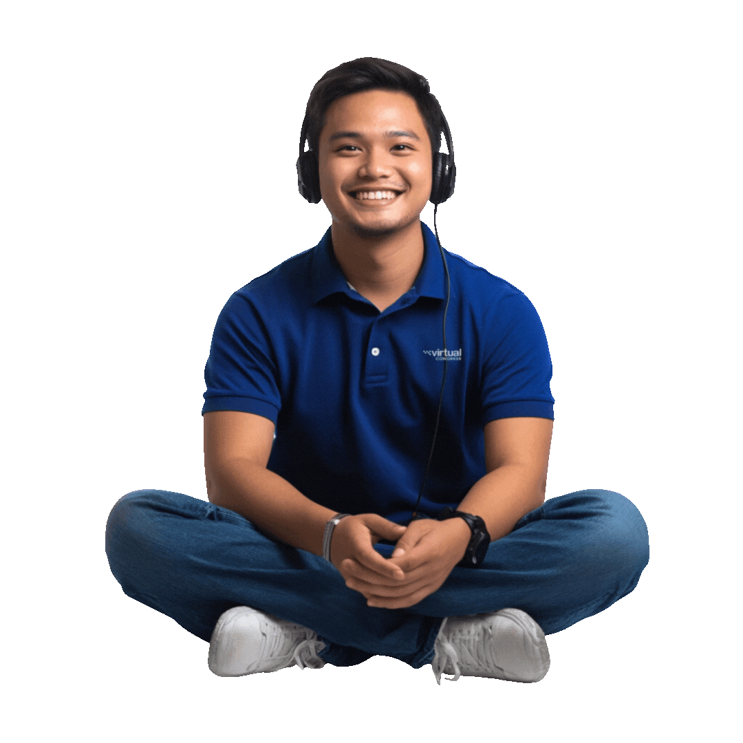Smiling virtual assistant with headset offering lead generation services